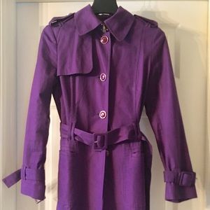 Banana Republic belted purple trench coat